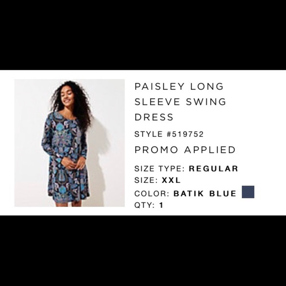 NWT - Loft Paisley Swing Dress